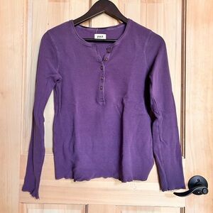 Pact Organic Henley Waffle Top
